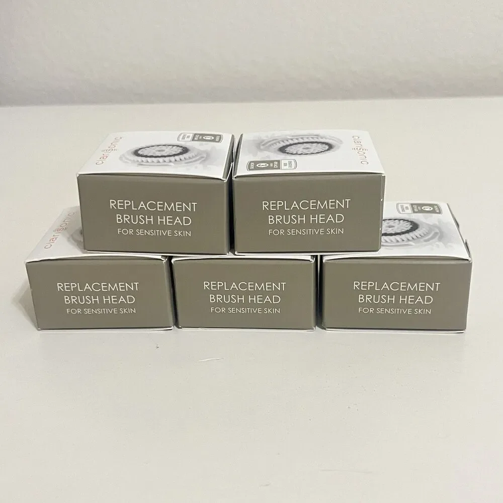 Clarisonic Skin Cleaning Replacement Brush Head for Sensitive Skin Lot of 5 NEW